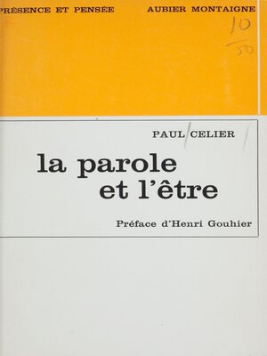 cover image of La parole et l'être